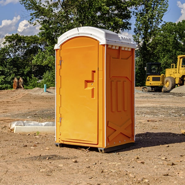 how often are the portable restrooms cleaned and serviced during a rental period in Oblong